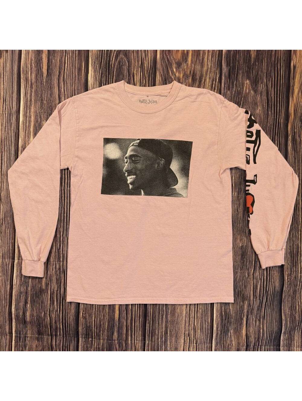 Tupac Shakur 2Pac Poetic Justice Long Sleeve T-Shirt Medium Pink Rap Tee